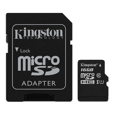 Карта пам'яті microSDHC 16Gb KIngston (Class 10) + Adapter SD