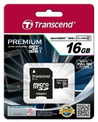 Карта памяти Transcend microSDHC 16GB Class 10 UHS-I Premium