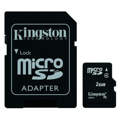 Карта пам'яті microSD 2Gb Kingston (Class 4) + Adapter SD
