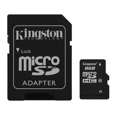 Карта пам'яті microSDHC 8Gb Kingston (Class 10) + Adapter SD