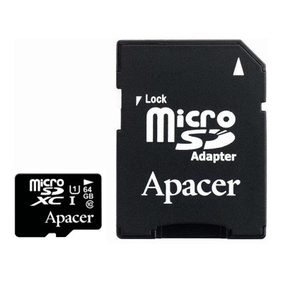 Карта пам'яті microSDXC 64Gb Apacer (UHS-1) + Adapter SD