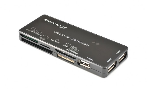 ﻿USB Хаб Мультикартридер Grand-X GHC 301DC