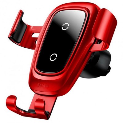 Холдер Baseus Metal Wireless Fast Charger Gravity Car Mount (Air Outlet Type) (WXYL-B09) Red