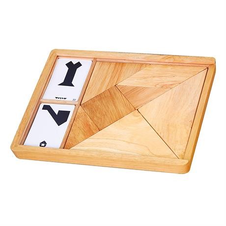 Игра-головоломка Деревянный танграм неокрашенный 7 элементов Viga Toys