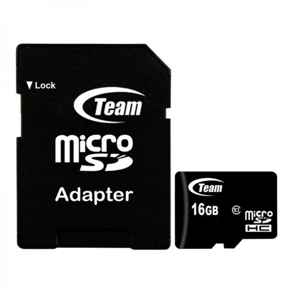 Карта памяти microSDHC 16Gb Team (Class 10) + Adapter SD