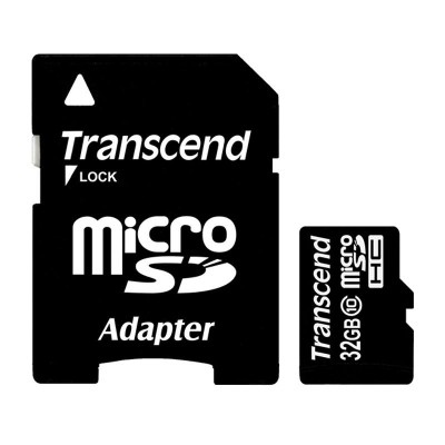 Карта пам'яті microSDHC 32Gb Transcend (Class 10) + Adapter SD