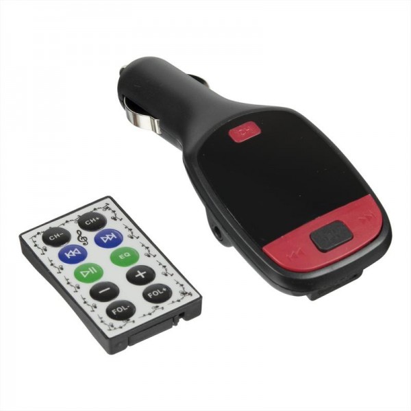 FM Modulator Optima FM-02 (Bluetooth, MicroSD, USB, Aux in) Black