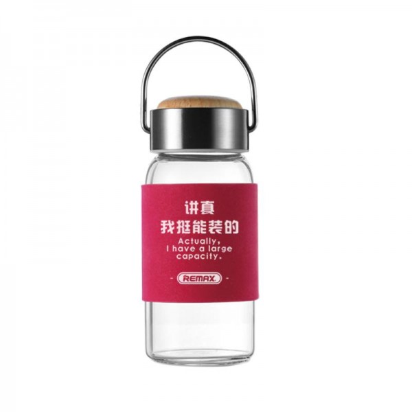 Remax (OR) RT-CUP-57 Yamu Glass Bottle (260ml) Red (Бутылка для воды)