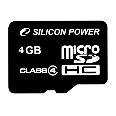 Карта памяти microSDHC 4Gb SiliconPower  (class 4)