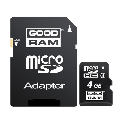 Карта памяти microSDHC 4Gb GoodRAM (Class 4) + Adapter SD
