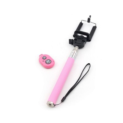 Держатель выдвижной для selfi Crown CMSS-001 с Bluetooth кнопкой съемной розовый (CMSS-001 Pink)