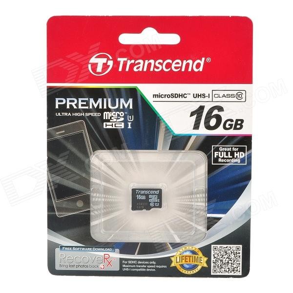 Карта памяти Transcend microSDHC 16GB Class 10 UHS-I Premium (no adapter)