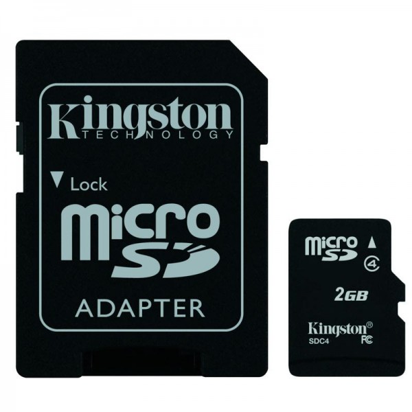 Карта памяти microSD 2Gb Kingston (Class 4) + Adapter SD