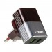 Мережевий зарядний 2USB з кабелем MicroUSB LDNIO (2.4A) Black /Grey (DL-A2206)