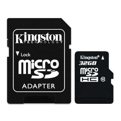 Карта памяти microSDHC 32Gb KIngston (Class 10) + Adapter SD