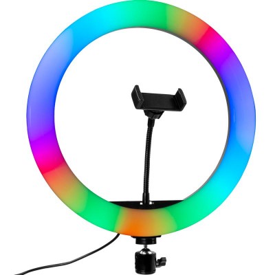 Разноцветная кольцевая лампа 33см MJ33 RGB
