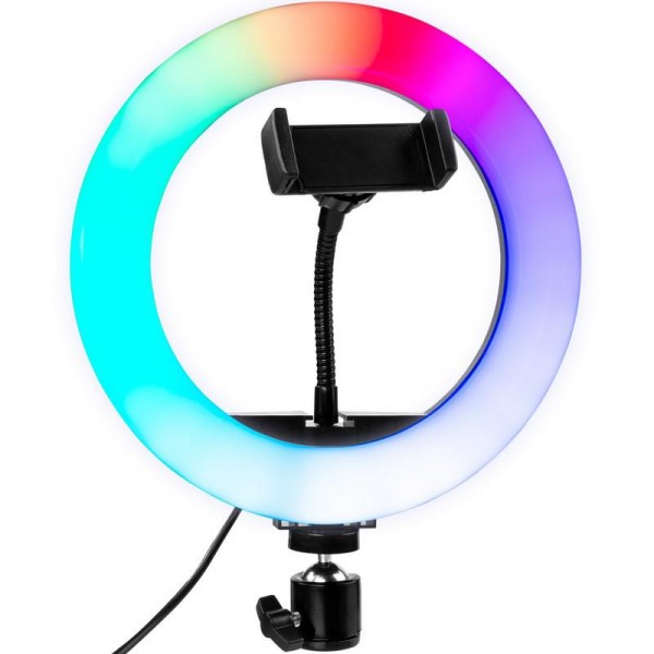 Цветная кольцевая лампа 20 см MJ20 RGB
