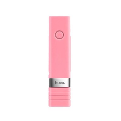 Держатель выдвижной для selfi Hoco K4 Beauty Pink + Bluetooth кнопка
