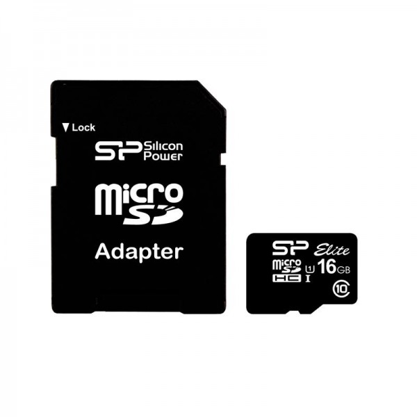 Карта памяти microSDHC 16Gb SiliconPower Elite (UHS-1) + Adapter SD