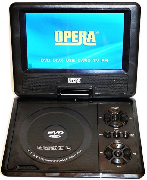 Портативний телевізор DVD плеєр Opera TV FM 7.6 Usb (аналогове телебачення)