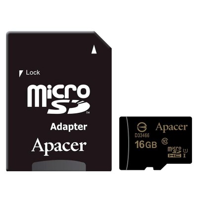 Карта памяти microSDHC 16Gb Apacer (UHS-1) + Adapter SD