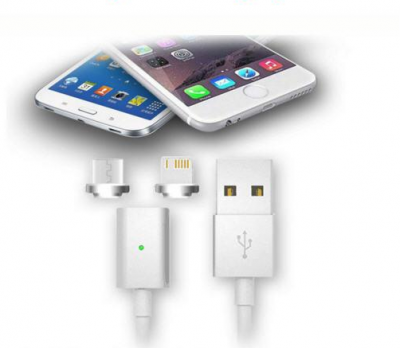 Магнітний кабель 2в1 Micro USB /iPhone 5