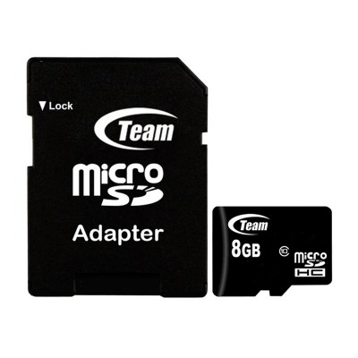 Карта памяти microSDHC 8Gb Team (Class 10) + Adapter SD